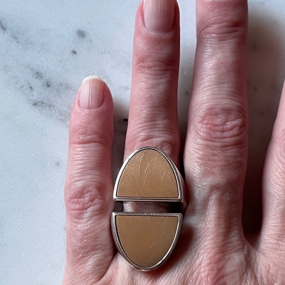 HERMES Chaine d’Ancre Initiale Ring Silver 18K Rose Gold XLarge Sz 51 (US 5.5) - Picture 3 of 8